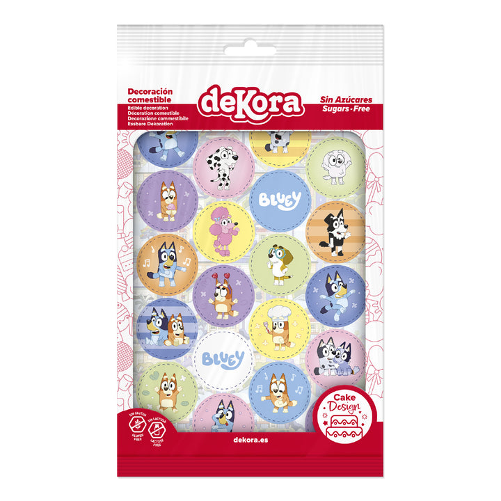 Muffinaufleger Bluey & Bingo, Esspapier, edible disc - besonders farbecht, 20 Stück