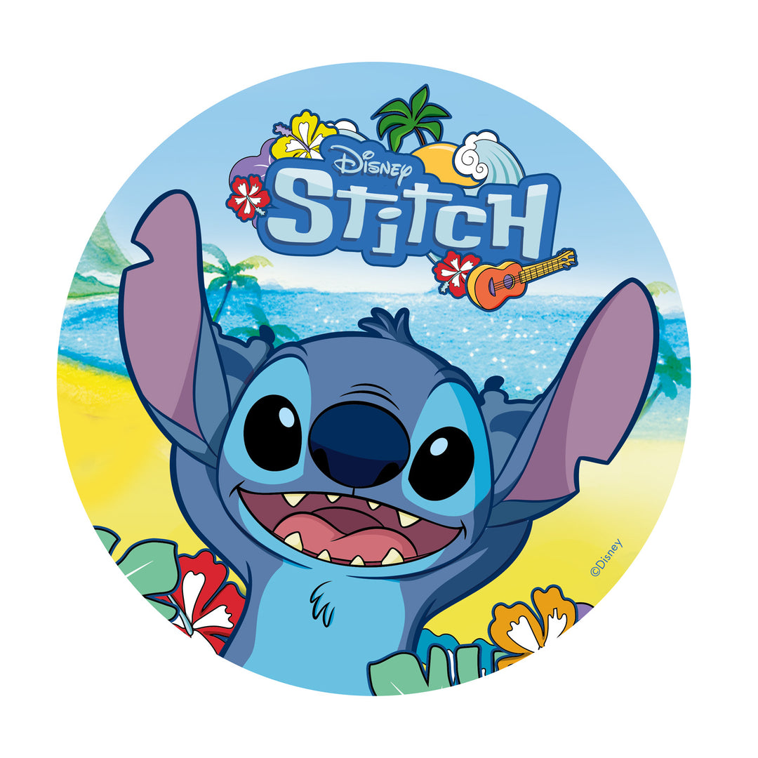 Lilo-&-Stitch-Tortenaufleger-brillante-Farben-essbar-Ø-20-cm