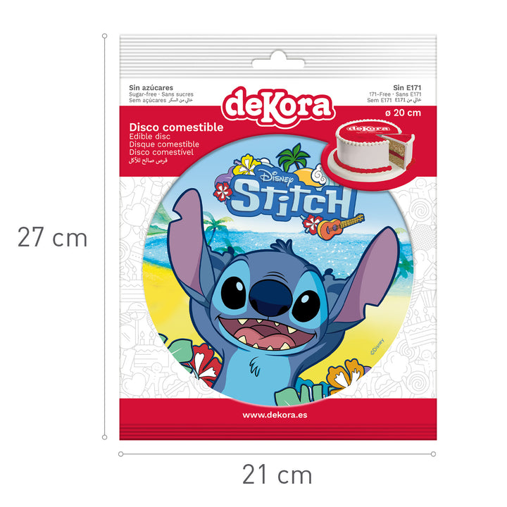Lilo-&-Stitch-Tortenaufleger-brillante-Farben-essbar-Ø-20-cm
