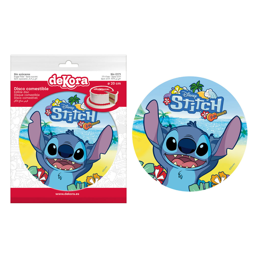 Lilo-&-Stitch-Tortenaufleger-brillante-Farben-essbar-Ø-20-cm