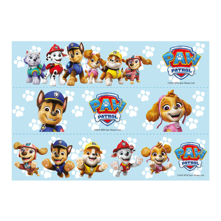 Tortenband Paw Patrol aus Esspapier, 1 Bogen mit 3 Streifen