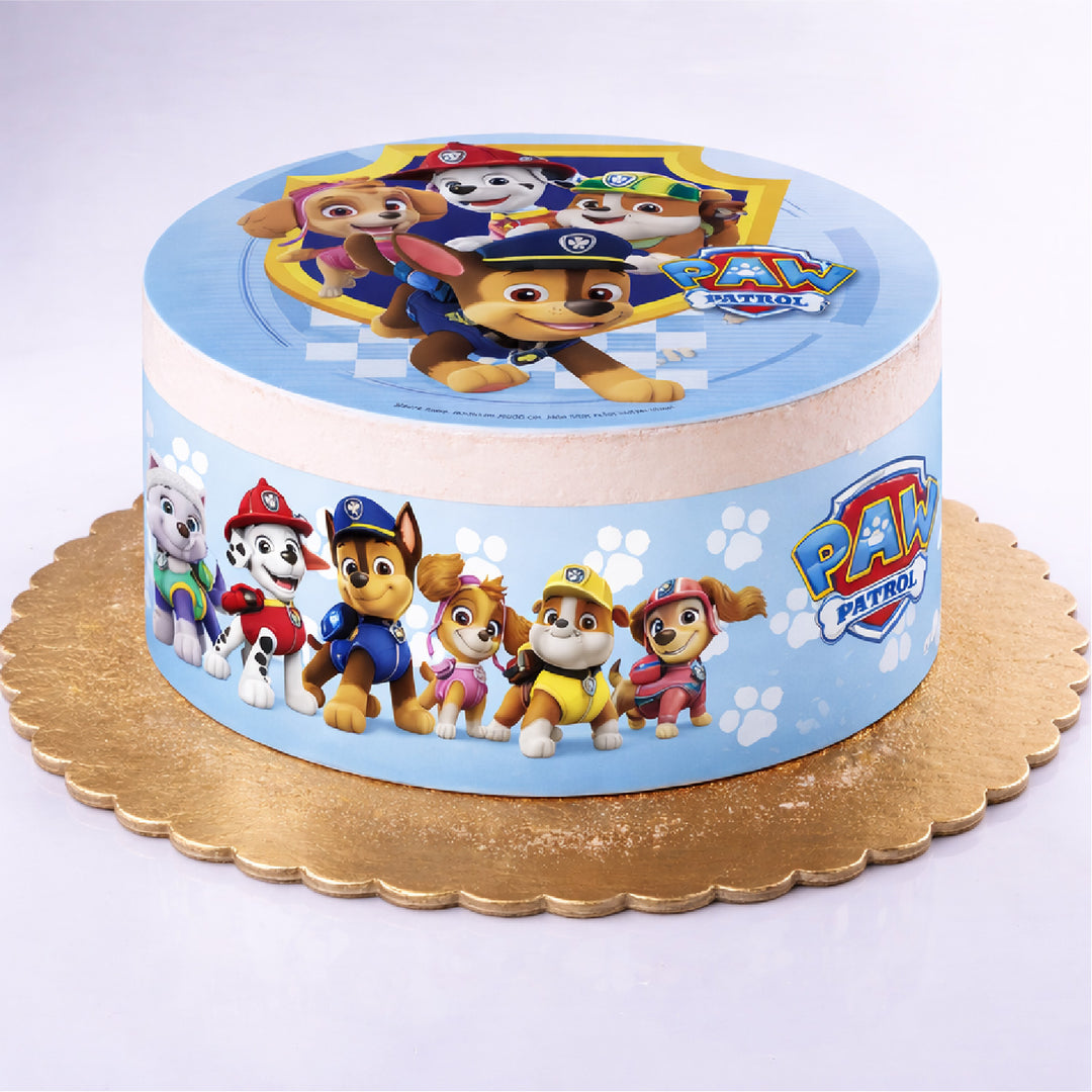 Tortenband Paw Patrol aus Esspapier, 1 Bogen mit 3 Streifen