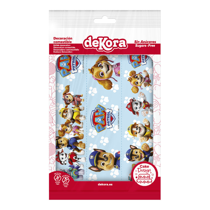 Tortenband Paw Patrol aus Esspapier, 1 Bogen mit 3 Streifen