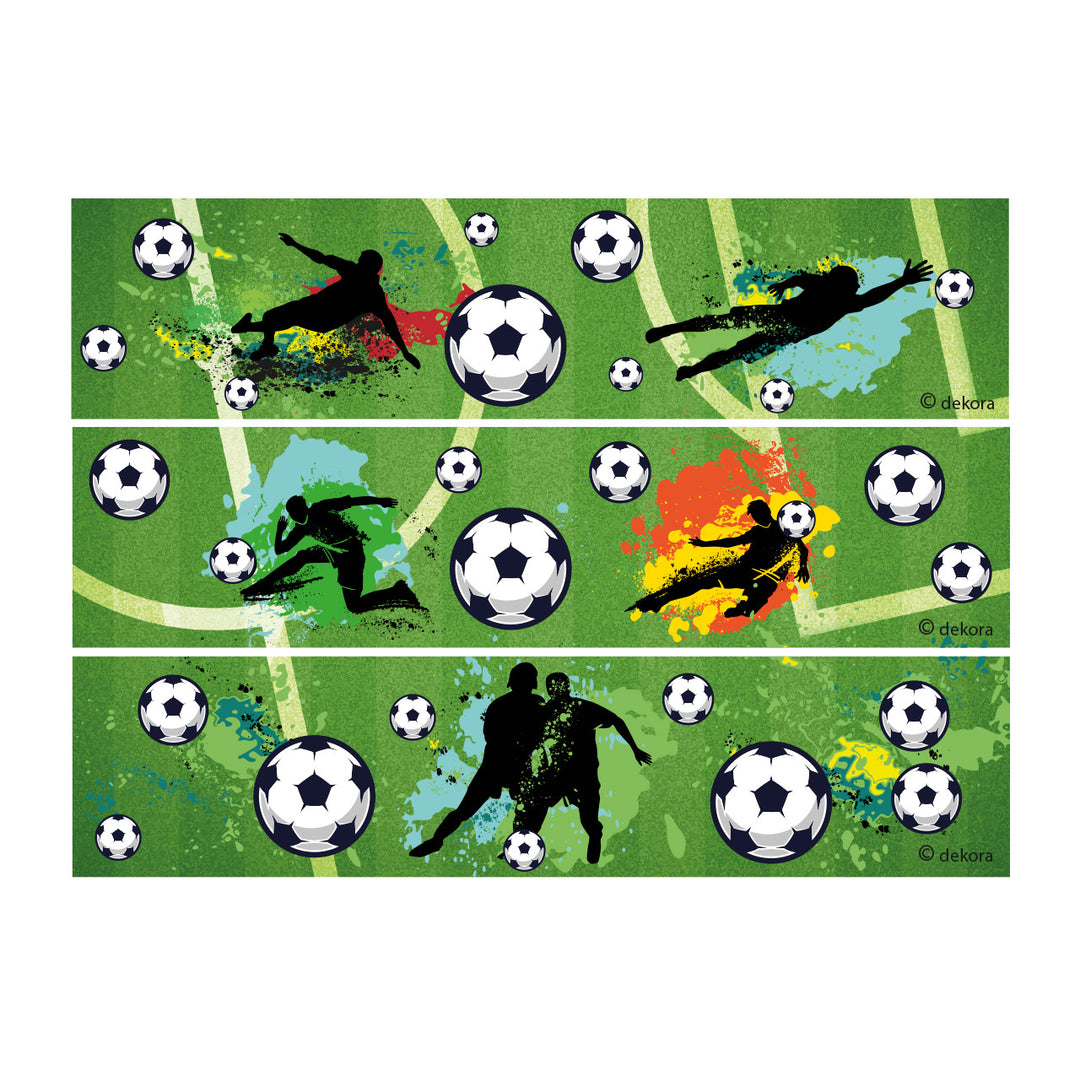 Essbares Tortenband Fussball, farbecht & ohne Zucker, 1 Bogen A5