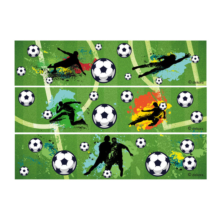 Essbares Tortenband Fussball, farbecht & ohne Zucker, 1 Bogen A5