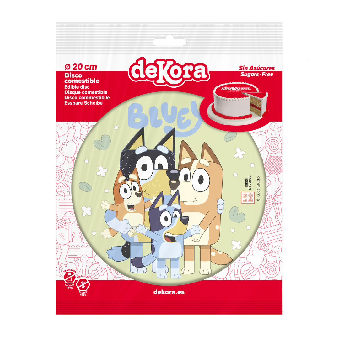 Tortenaufleger Bluey & Bingo, Edible Disc, farbecht, essbar, Ø 20 cm