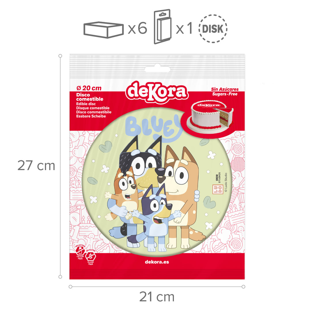 Tortenaufleger Bluey & Bingo, Edible Disc, farbecht, essbar, Ø 20 cm