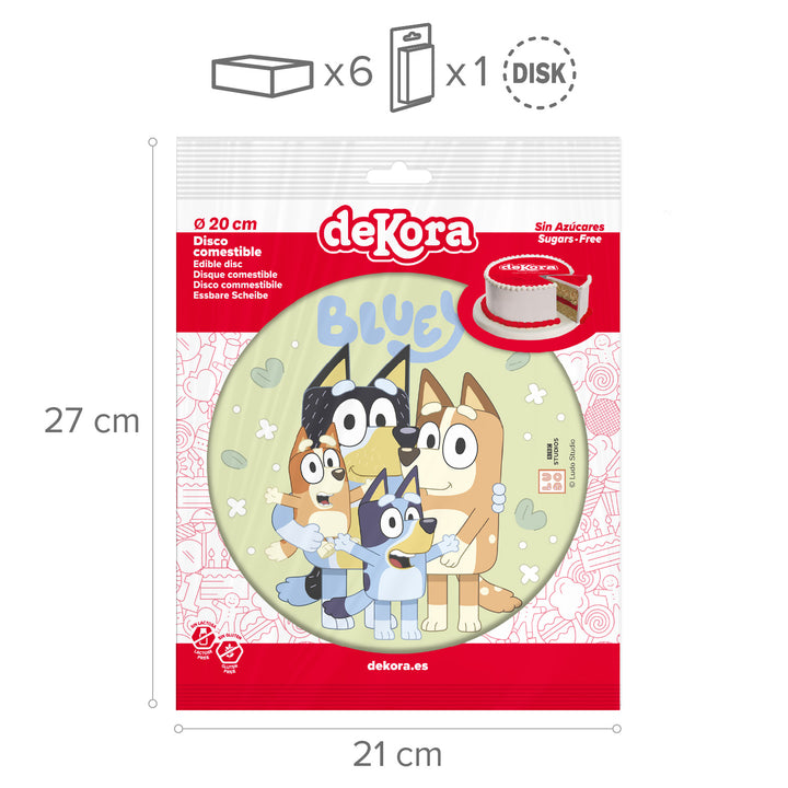 Tortenaufleger Bluey & Bingo, Edible Disc, farbecht, essbar, Ø 20 cm