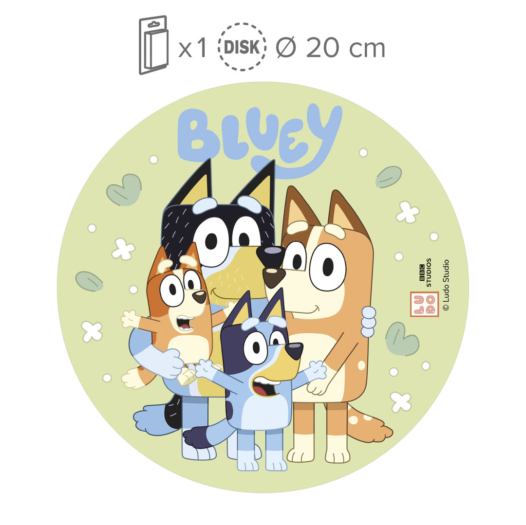 Tortenaufleger Bluey & Bingo, Edible Disc, farbecht, essbar, Ø 20 cm
