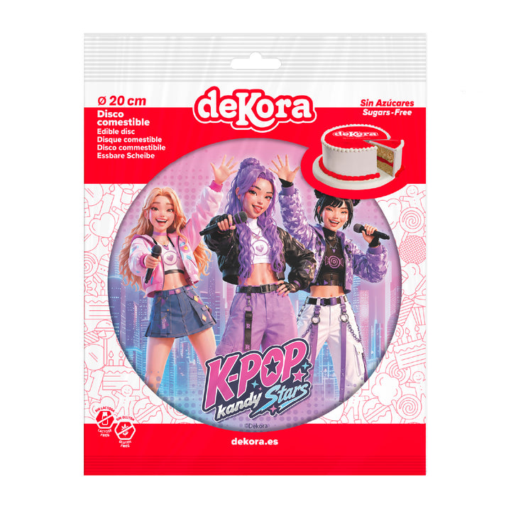 Tortenaufleger K-Pop Kandy Stars, Esspapier, besonders farbecht, Ø 20 cm