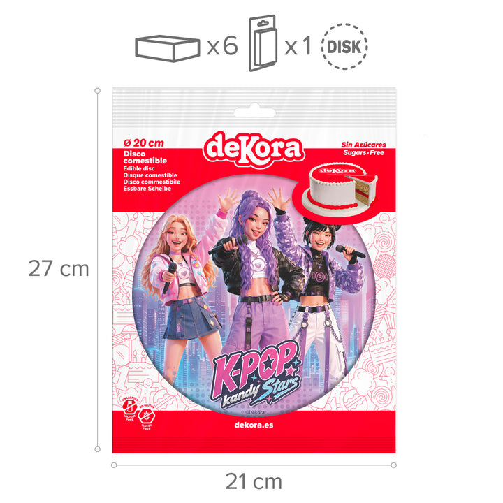 Tortenaufleger K-Pop Kandy Stars, Esspapier, besonders farbecht, Ø 20 cm