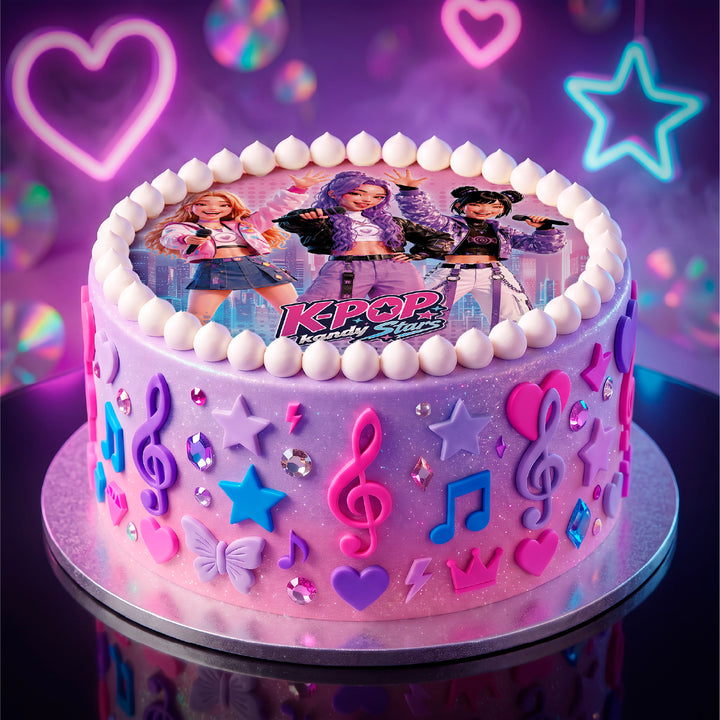 Tortenaufleger K-Pop Kandy Stars, Esspapier, besonders farbecht, Ø 20 cm