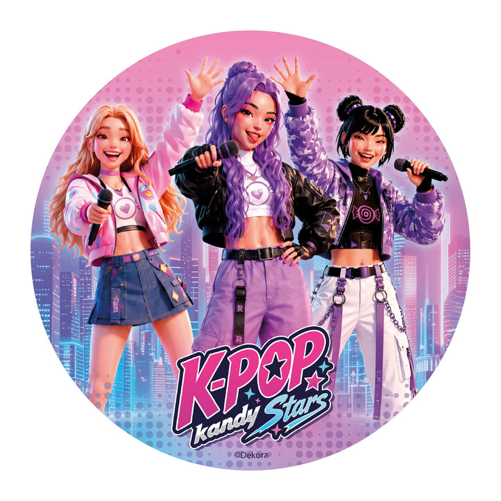 Tortenaufleger K-Pop Kandy Stars, Esspapier, besonders farbecht, Ø 20 cm