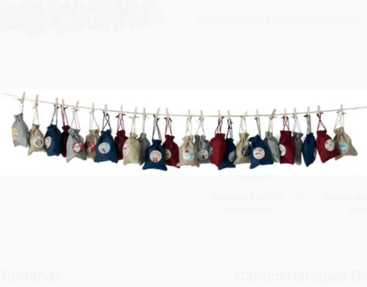 DIY-Advent-Kalender-Girlande-inkl-Tütchen-&-Sticker-Tüten:-24er-10-x-14cm;-Girlande:-10m