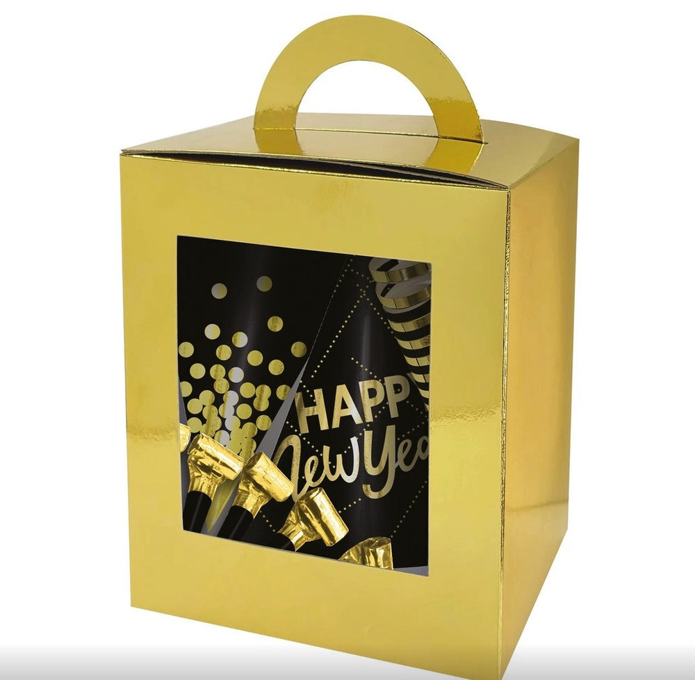 Party-Koffer-Happy-New-Year-160-teiliges-Set-für-10-Personen-10x-Partyhüte-10x-Luftschlangen-10-xTröten-30x-Streamer-100-Bälle