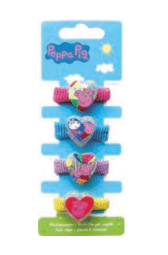 Peppa Wutz Haargummis, Mitgebsel, Mitgebsel, 4er Pack