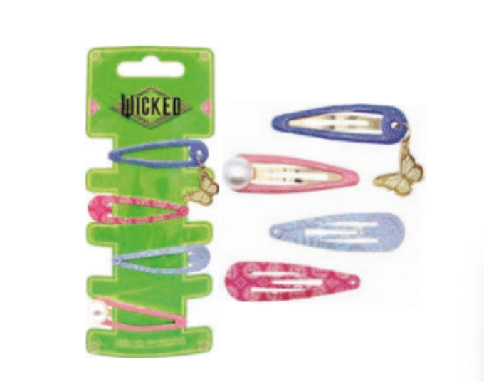 Wicked Glinda Haarspangen, Mitgebsel, Schmetterling & Perle, 4er-Pack