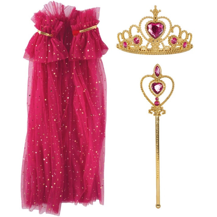 Prinzessinnen-Verkleidungsset-in-pink-Einheitsgrösse-Umhang-Tiara-Zepter