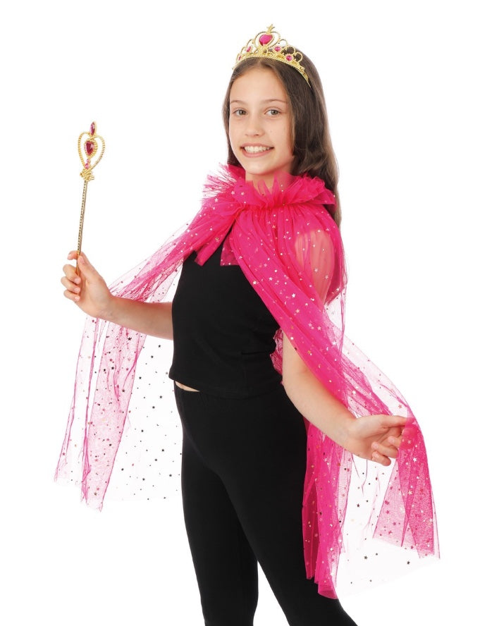 Prinzessinnen-Verkleidungsset-in-pink-Einheitsgrösse-Umhang-Tiara-Zepter