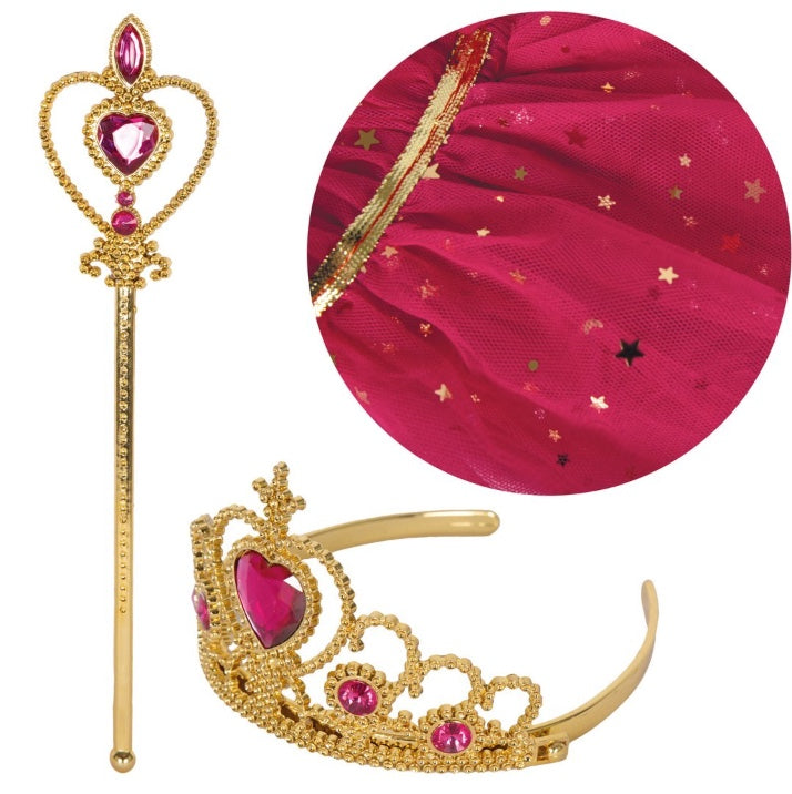 Prinzessinnen-Verkleidungsset-in-pink-Einheitsgrösse-Umhang-Tiara-Zepter