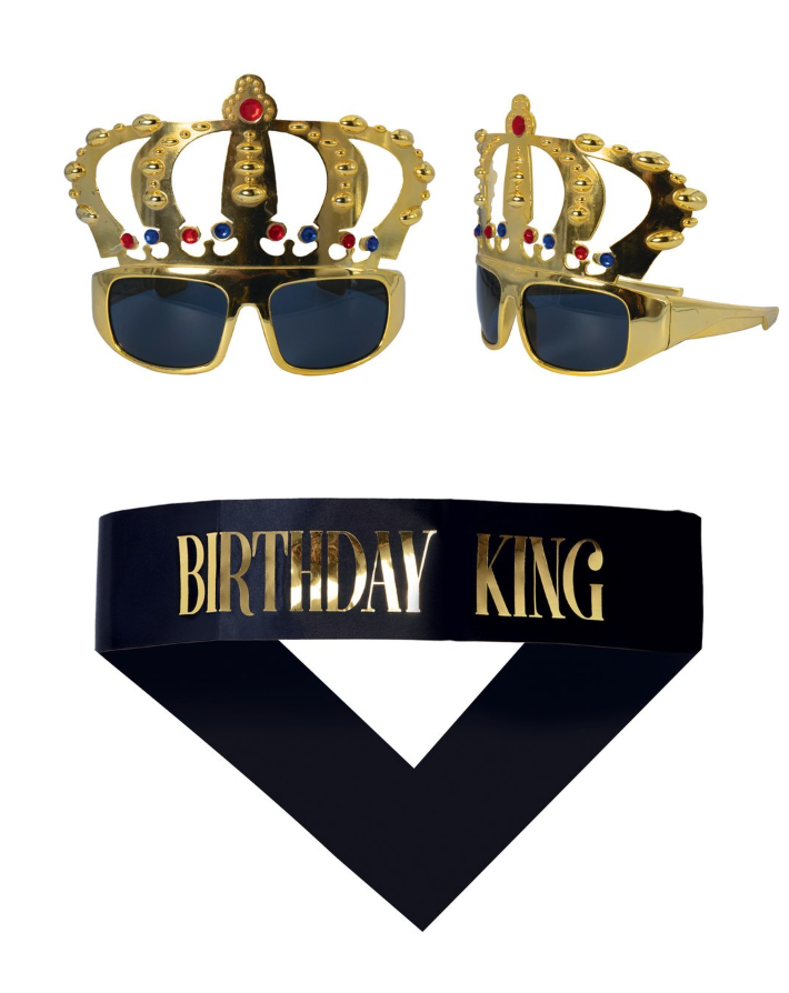 Brille-mit-Shärpe-Set-Birthday-King-2-teilig