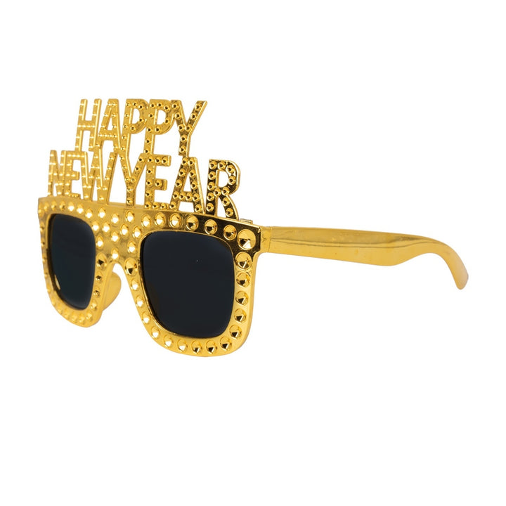 Partybrille Happy New Year, Silvester Partyspass, Gold, 1 Stück