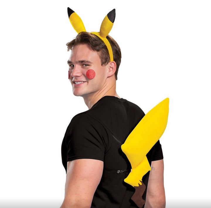 Pokemon-Kostüm-Zubehör-Stirnband-+-Schwanz-mit-verstellbaren-Riemen-+-Wangen