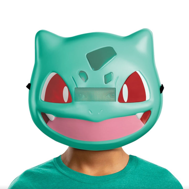 Pokemon-Bulbasaur-Maske-Kostüm-Zubehör-Kunststoff-Verstellbare-elastische-Träger-für-optimalen-Sitz