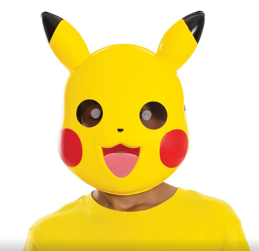 Pokemon-Pikachu-Maske-Kostüm-Zubehör-Kunststoff-Verstellbare-elastische-Träger-für-optimalen-Sitz-Kopie