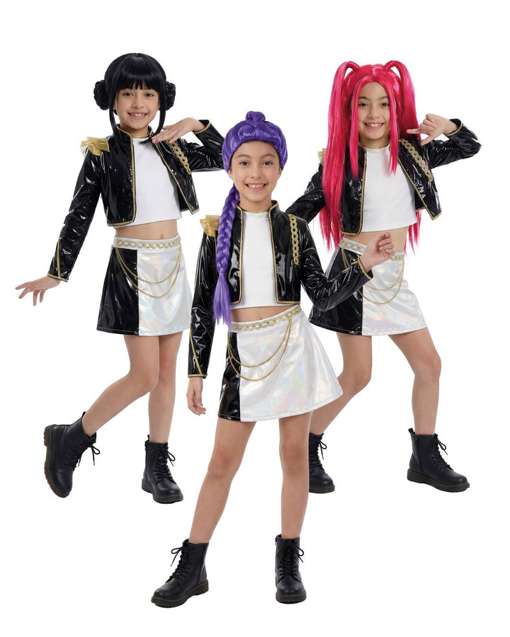 Sängerin Kostüm für Kinder, für Deine K-Pop Party, versch. Grössen, 3-teilig