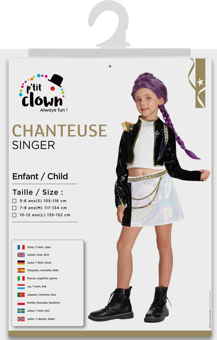 Sängerin Kostüm für Kinder, für Deine K-Pop Party, versch. Grössen, 3-teilig