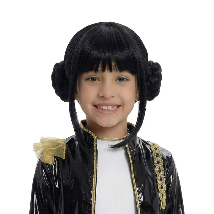 Perücke Sängerin schwarz, Kostümzubehör für Kinder für K-Pop Party