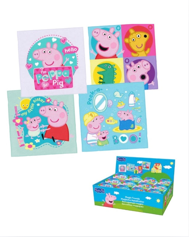 Magisches Handtuch Peppa Wutz mit Baby, Mitgebsel, 1 Stück, zufälliges Motiv