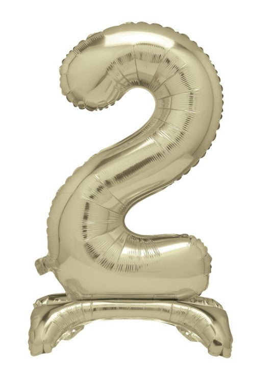 Stehende Goldene Zahlen Folienballone, Nummer 1-9 und 0, 86 cm