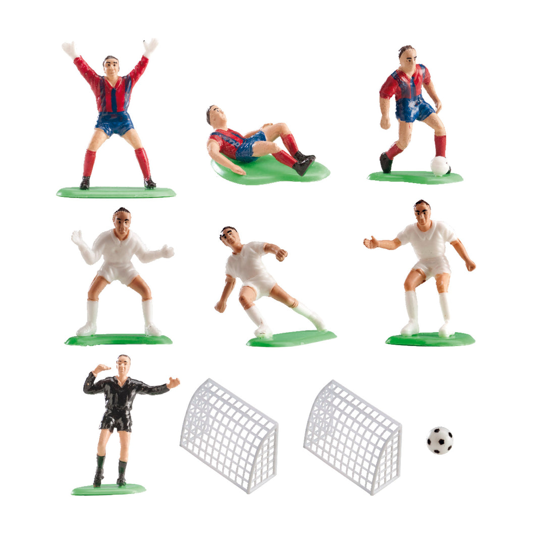 Fussball Tortenfiguren Set, Kuchendeko für Torte, 10-teilig, 9-10 cm