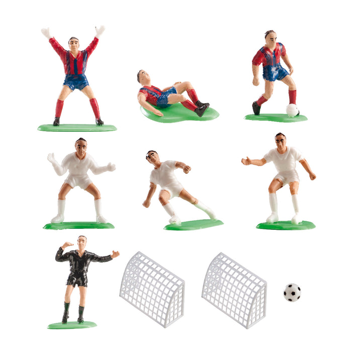 Fussball Tortenfiguren Set, Kuchendeko für Torte, 10-teilig, 9-10 cm