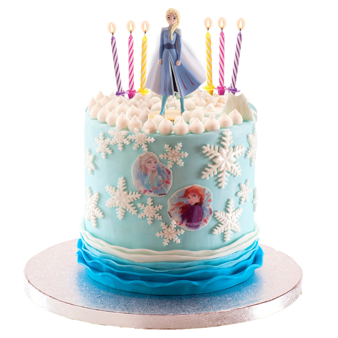 Tortenfiguren Set Frozen, Elsa mit 10 Kerzen und Haltern, 21-teilig