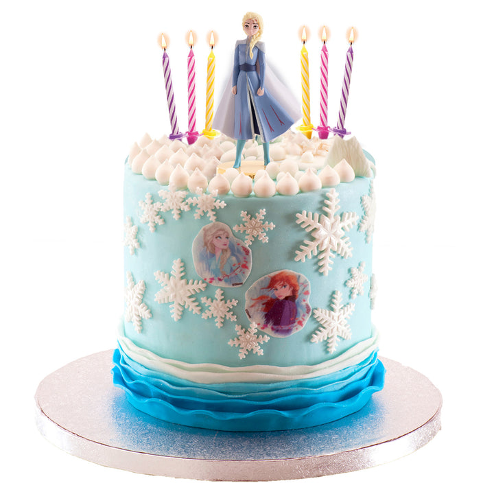 Tortenfiguren Set Frozen, Elsa mit 10 Kerzen und Haltern, 21-teilig