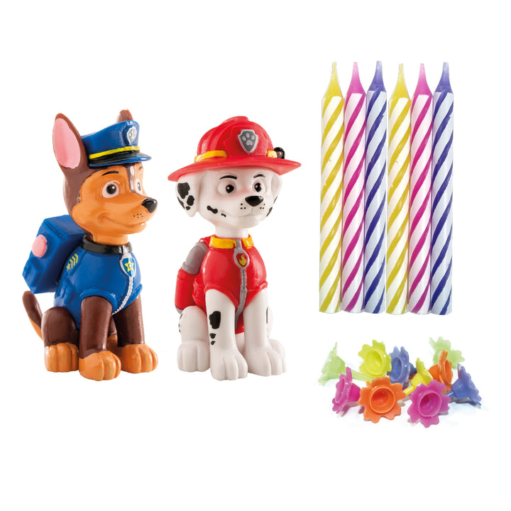 Paw-Patrol-Tortenfigur-Set-inkl-10-Kerzen-und-Halter-22-teilig