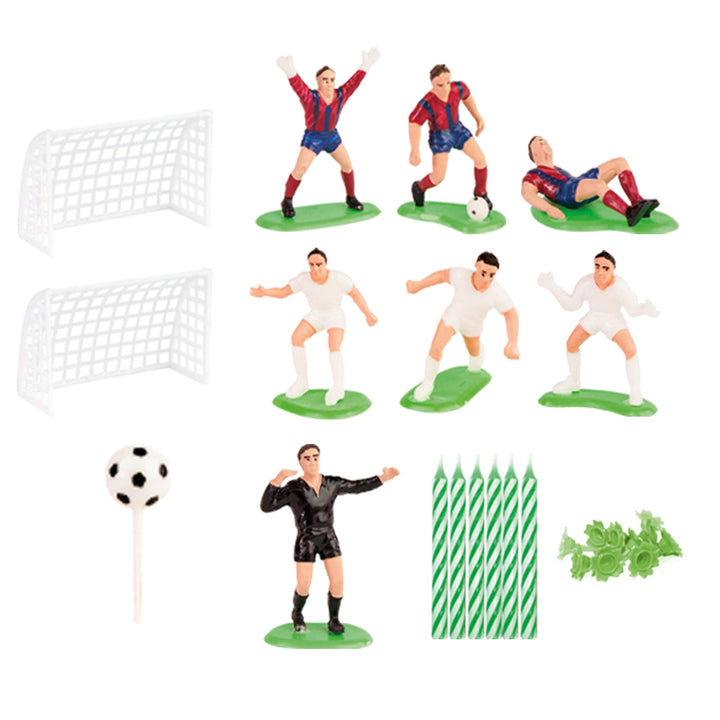 Fussball-Tortenfiguren-Set-Kuchendeko-mit-Kerzen-30-teilig