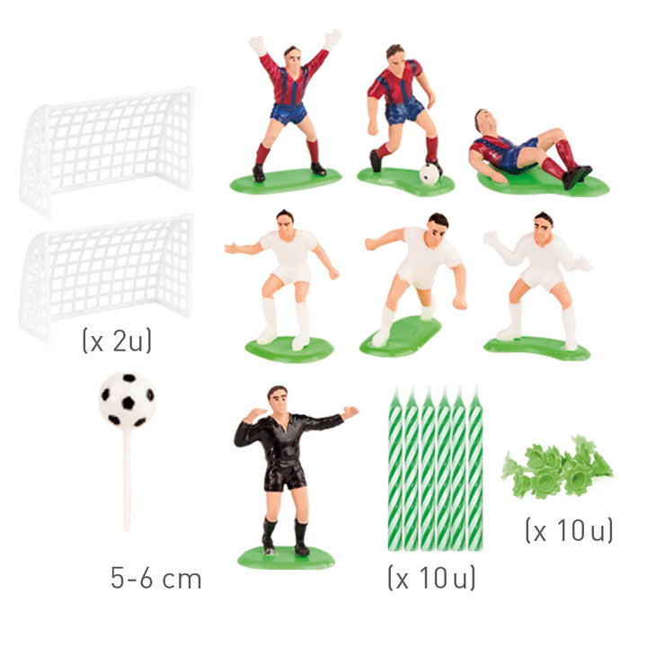 Fussball-Tortenfiguren-Set-Kuchendeko-mit-Kerzen-30-teilig