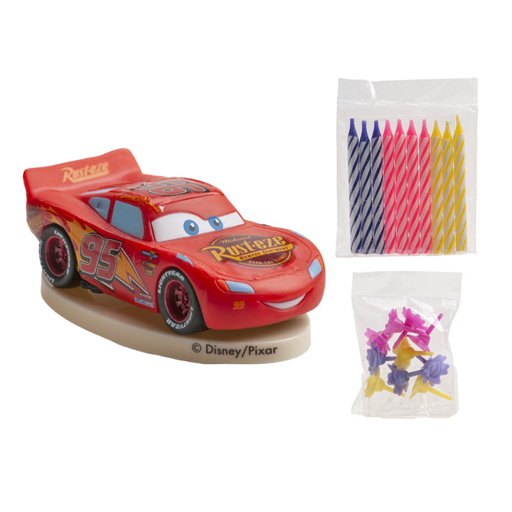 Tortenfigur Set Cars, Lightning McQueen mit Kerzen, 13-teilig