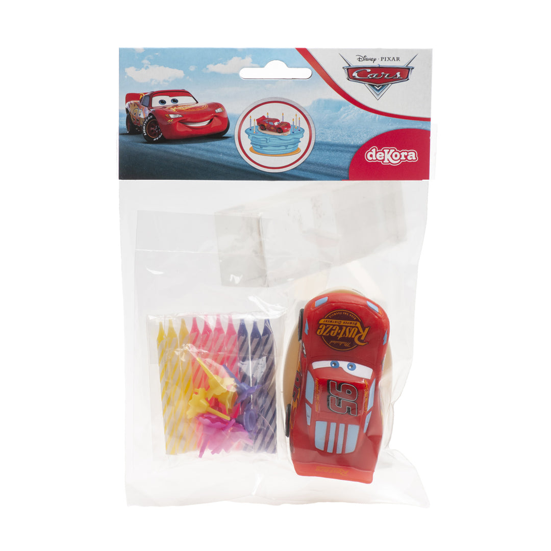 Tortenfigur Set Cars, Lightning McQueen mit Kerzen, 13-teilig