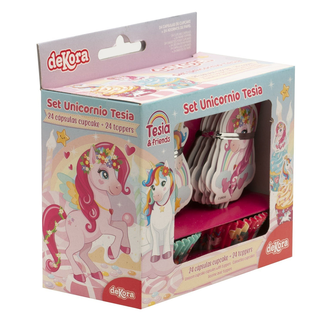 Muffinförmchen-Set-Einhorn-mit-Picker-48-teilig-für-24-Muffins