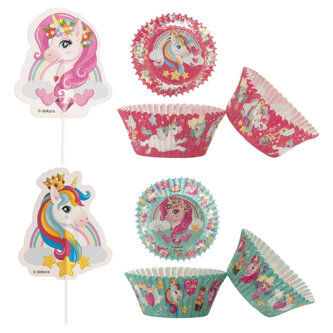 Muffinförmchen-Set-Einhorn-mit-Picker-48-teilig-für-24-Muffins