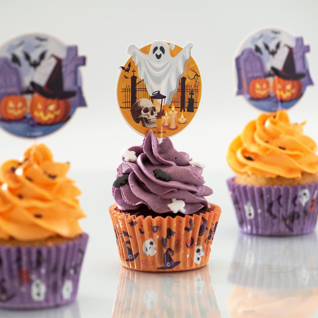 Halloween-Muffin-Set-Muffinförmchen-&-picker-48tlg-für-24-Muffins