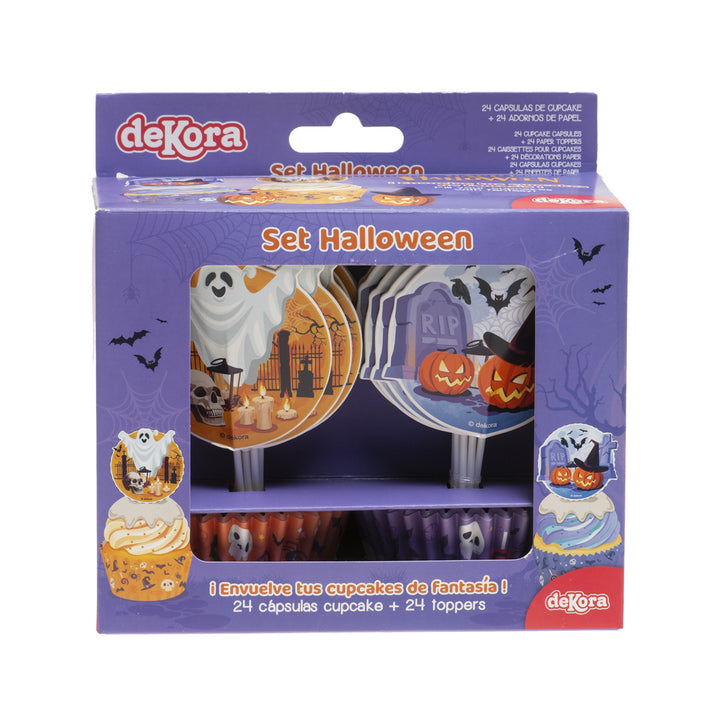 Halloween-Muffin-Set-Muffinförmchen-&-picker-48tlg-für-24-Muffins
