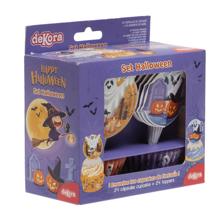 Halloween-Muffin-Set-Muffinförmchen-&-picker-48tlg-für-24-Muffins