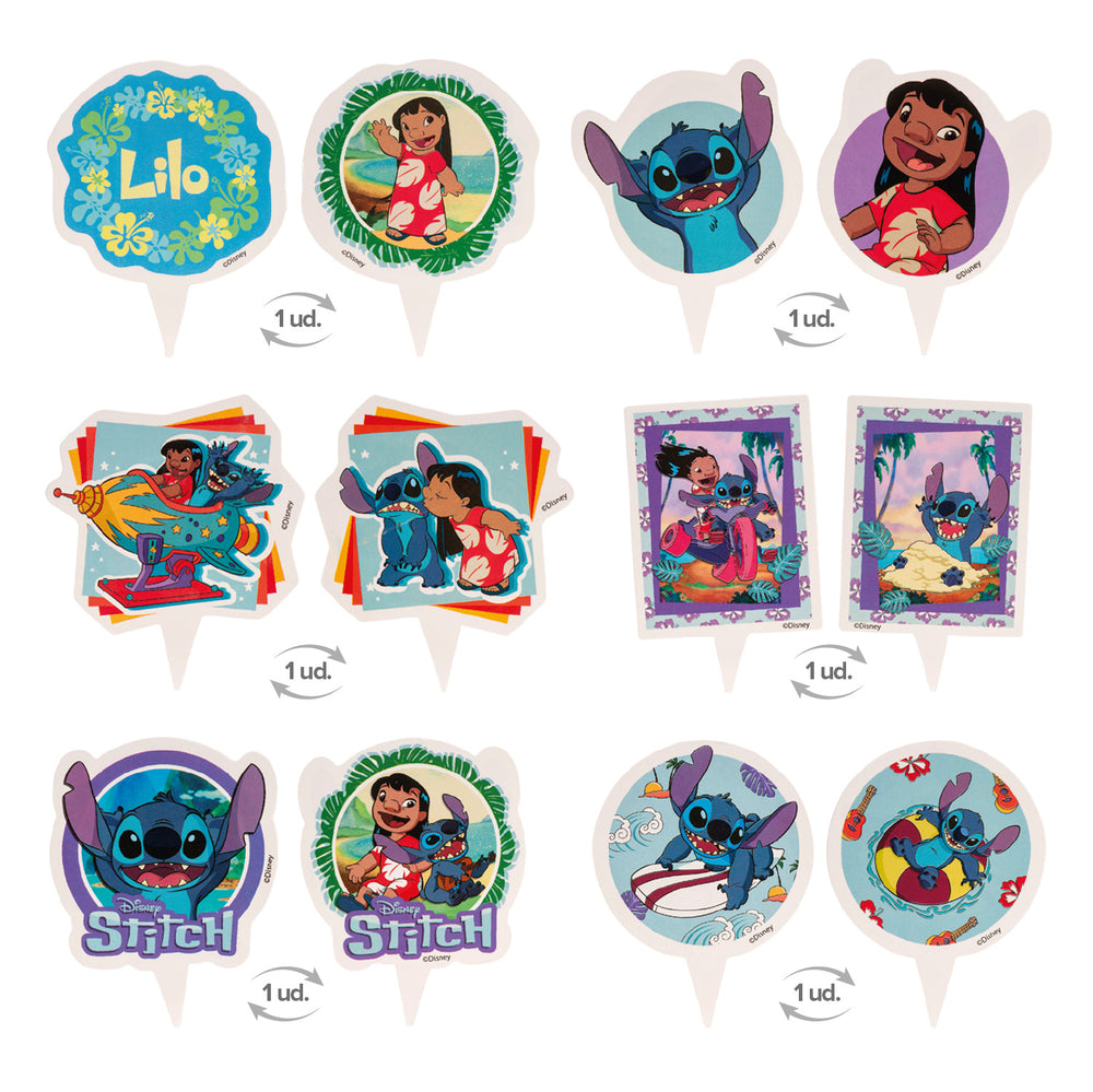 Muffin-Deko-Set-Lilo-&-Stitch-12-teilig-für-6-Muffins