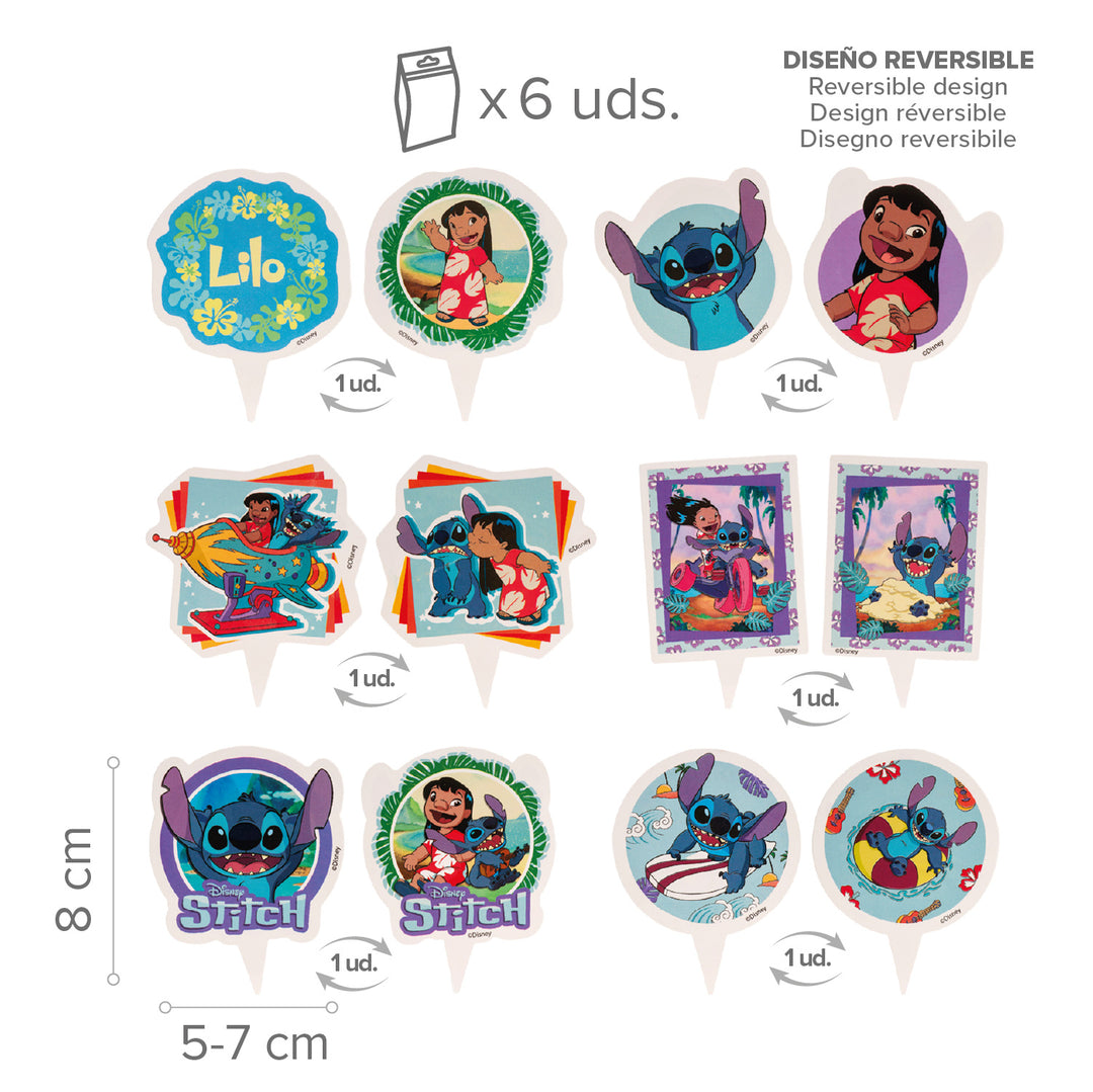 Muffin-Deko-Set-Lilo-&-Stitch-12-teilig-für-6-Muffins